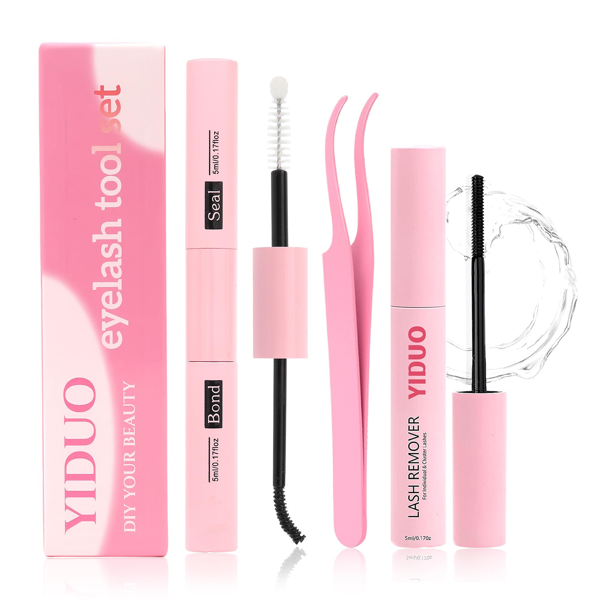 YIDUO Bond and Seal 4 in 1 Lash Glue Kit with bond, seal, remover, and tweezers