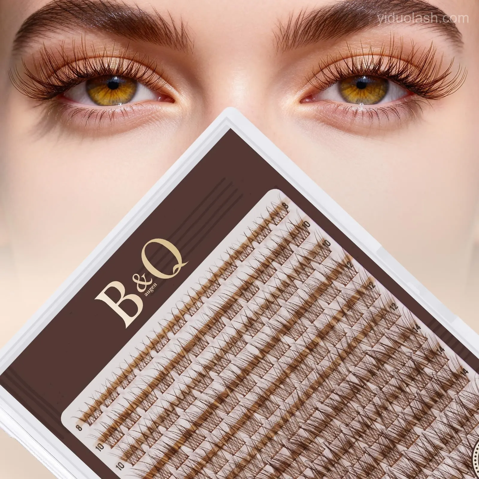 B&Q MochaLash Brown Lash Clusters Kit with bond and seal