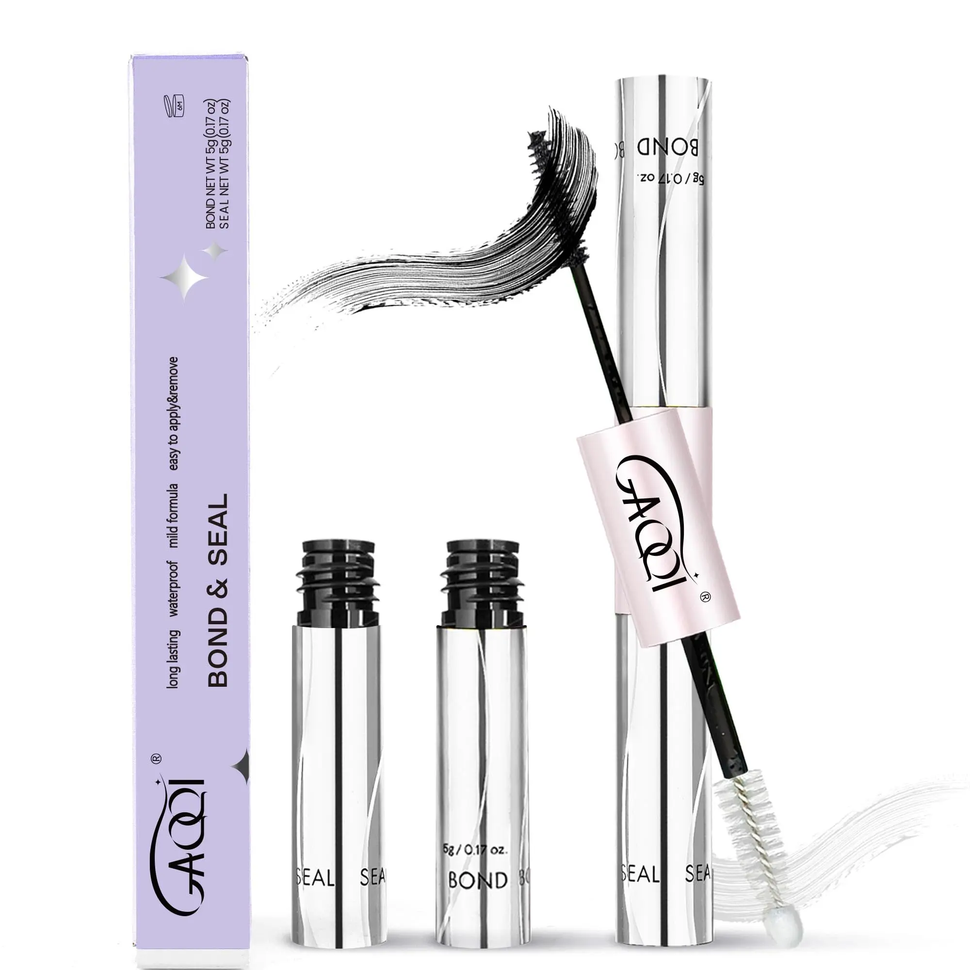 GAQQI Lash Cluster Glue — Black Bond & Clear Seal 5ml+5ml