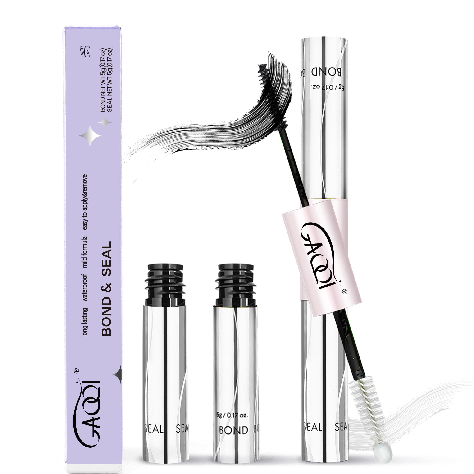 GAQQI Lash Bond and Seal — Black Bond & Clear Seal
