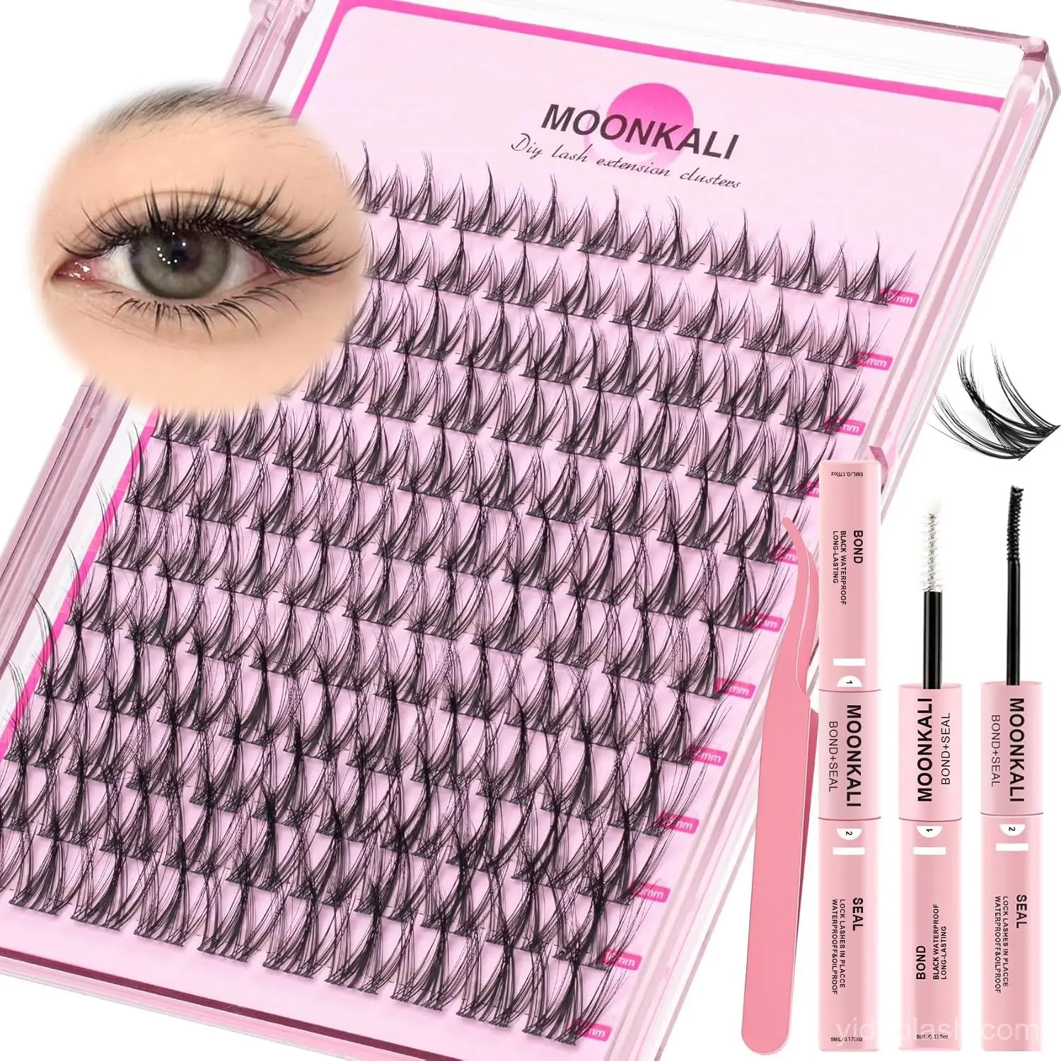 MOONKALI Wispy Lash Clusters Kit &mdash; 120pc manga CC-curl DIY extensions