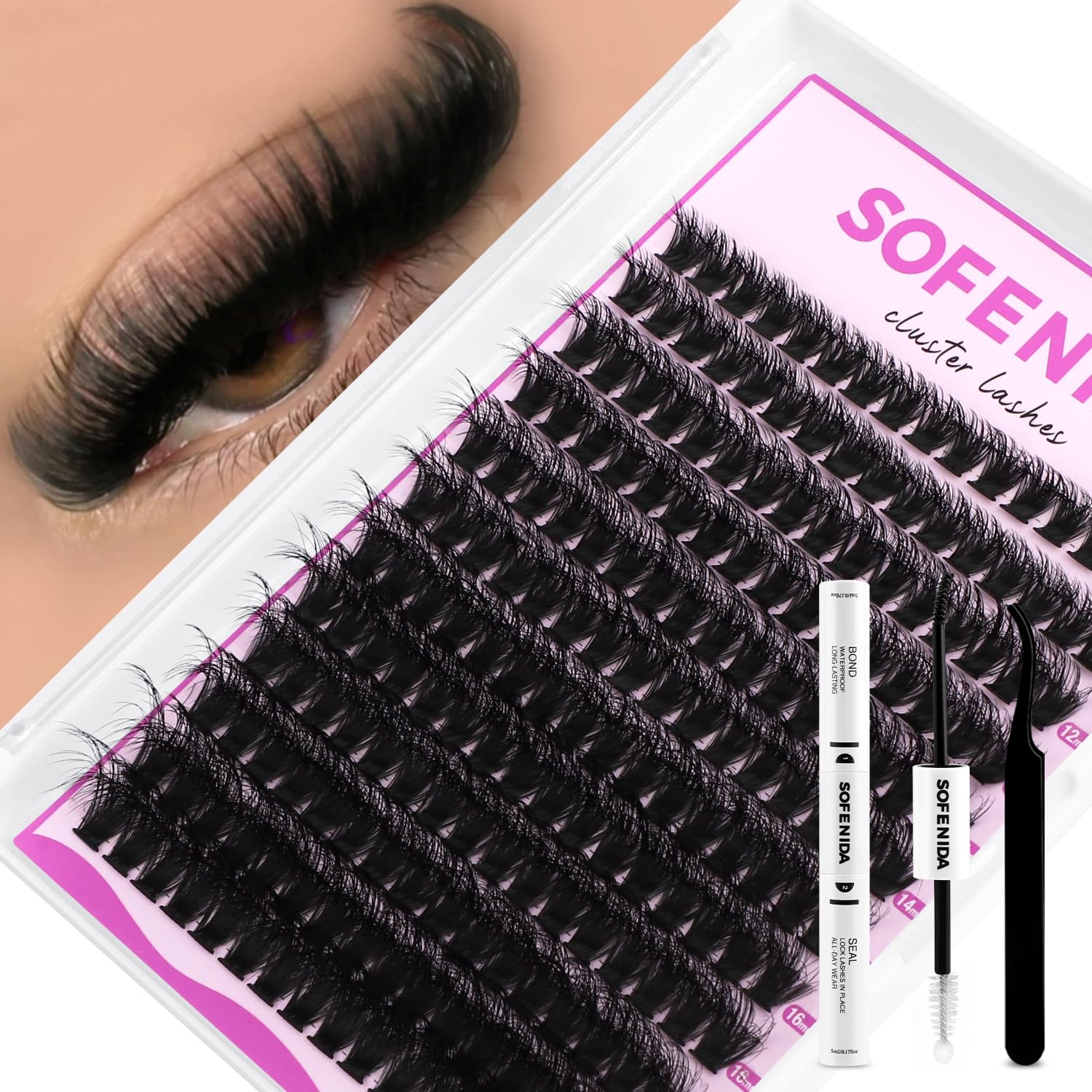 SOFENIDA 80D Thick Lash Clusters Kit 10-18mm
