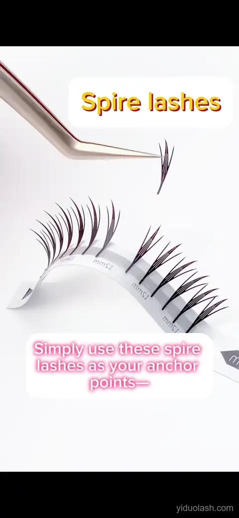 Using spire lashes as anchor points in lash mapping for anime style