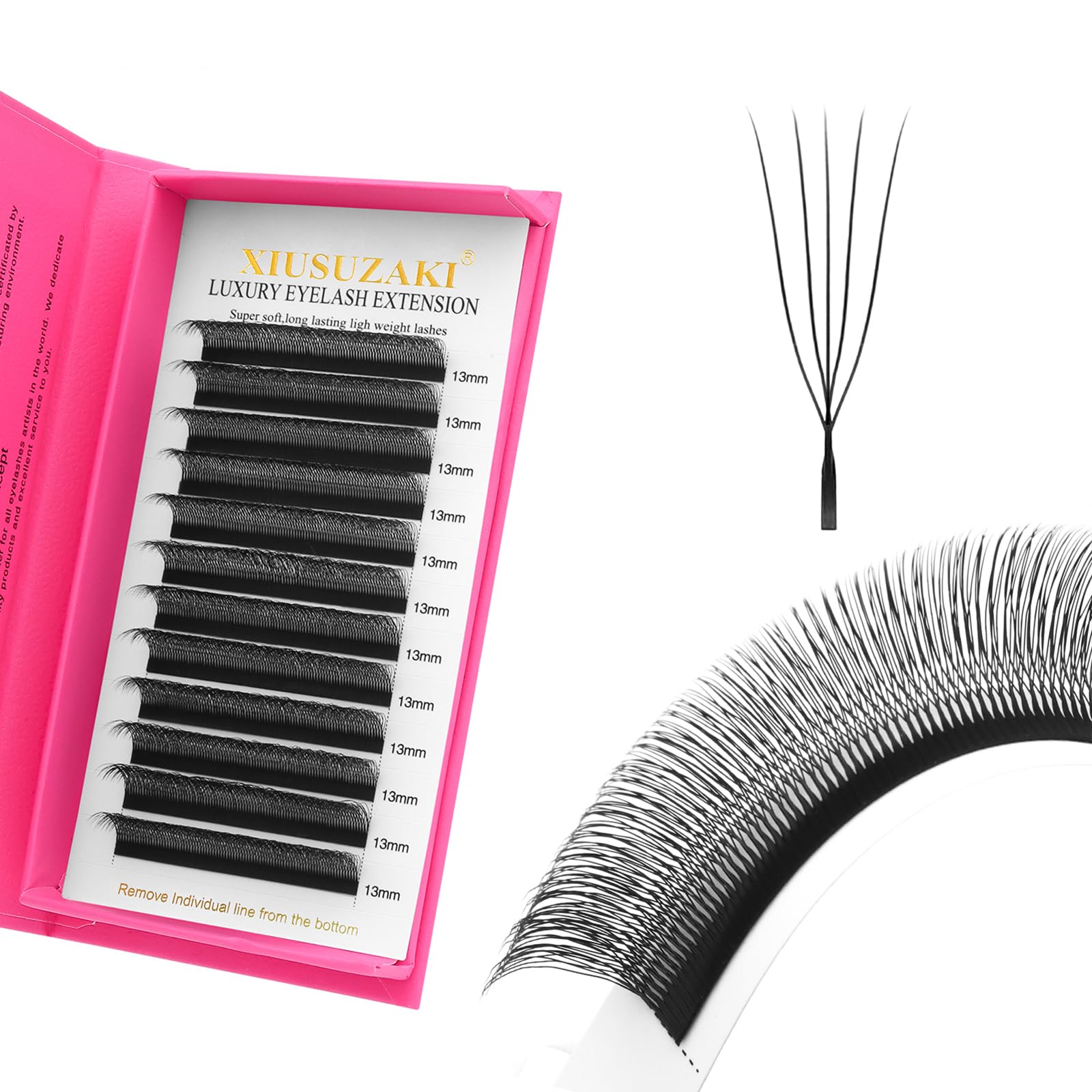 XIUSUZAKI 5D U-Shape Crisscross Lash Clusters 240PCS D Curl